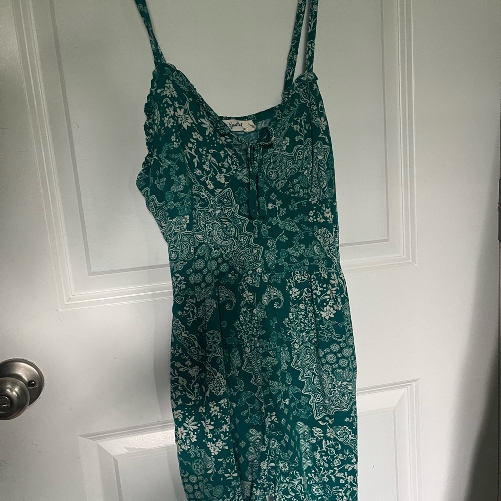 Green Patterned Romper